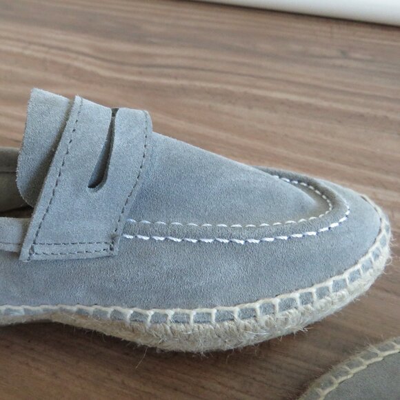MANEBI Hamptons Loafers Espadrilles in Gray Suede Minimalist Quiet Luxury US 6 - Picture 13 of 13